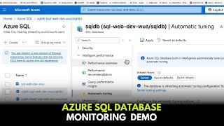 Azure SQL Database Monitoring Demo