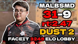 malbsMd (31-9) rt:2.47 +VOICE COMMS l EU FACEIT RANKED 3245 ELO LOBBY (dust2) | #cs2 #pov