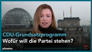 phoenix nachgefragt mit Maria Fiedler zum CDU-Grundsatzprogramm am 10.03.23