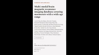 Multi-modal brain magnetic resonance imaging database covering marmosets with a wide ... | RTCL.TV