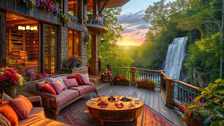 Cozy Morning Porch Ambience in the Spring - Relaxing Jazz Music Instrumental For Relax, Work