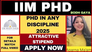 IIM Bodh Gaya PhD Admission 2025 | IIM PhD Admission 2025 | Bihar PhD Admission 2025 | #phd #iim