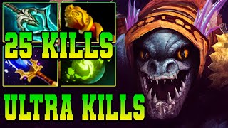 Ultra Kills + 25 Kills Slark Dota 2 ! Slark Dota 2 Safelane Carry Gameplay Build Guide 7.37