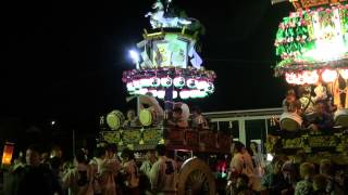 袋井市浅羽芝八幡神社祭典2014 2日目 その15　馬場車と浅栄社