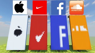 ✔ How to make FAMOUS BRAND BANNERS in Minecraft! (Nike, Facebook, SoundCloud, Apple)