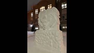 Kodiaks Snow Sculpture for Kuper Academy