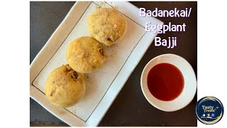 Badanekai Bajji recipe | Gadag special street food | Stuffed Eggplant Fritters | Eggplnt pakoda