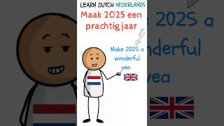 Happy New year 2025,gelukkig Nieuwjaar Learn dutch with stick man,nederlands leren