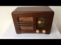 solid wood 1946 bf goodrich mantola model r 150 vacuum tube am radio sounds looks great