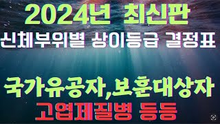 2024년 최신판 신체부위별 상이등급 결정표에 따른 기준미달자 영상 제작 계획들(2024년4월)