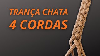 TRANÇA CHATA COM 4 CORDAS | Muito fácil