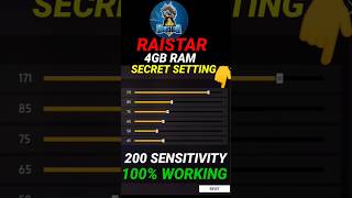 Raistar Secret Sensitivity Setting || 4gb Ram Auto Headshot Sensitivity Settings In Free Fire