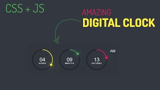 Amazing Working Digital Clock using Html CSS SVG & Javascript