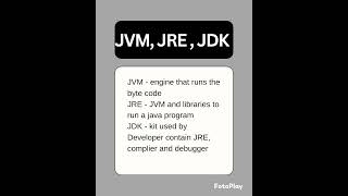 Difference between JVM, JRE and JDK