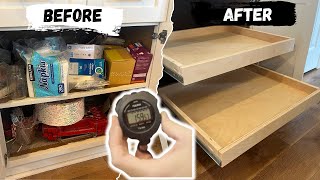 Add pull out drawers to your useless cabinet in LESS than 2 hours - WITH PROOF!