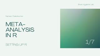 Meta-analysis in R - Setting Up R