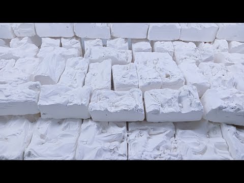 White Soft crispy homemade Gym Chalk blocks pj crush | Crispy | crunchy | satisfying | ASMR