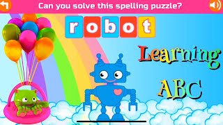 Spelling Puzzle Learn Game For Toddler - Learning Alphabet ABCD Flashcards - EduKitty Cubic Frog App