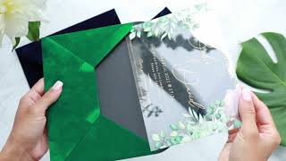 Velvet Dreams, Acrylic Invitations \u0026 Velvet Envelopes Beautiful Combination Vel310 | My Lovely Store