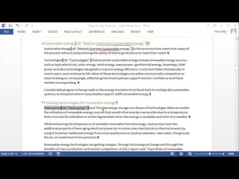 How to create an Index in Word 2013 How to create an Index in Word 2013