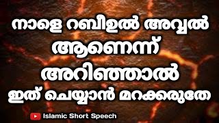 നാളെ റബീഉൽ അവ്വൽ ആണെന്ന് അറിഞ്ഞാൽ ഇത് ചെയ്യാൻ മറക്കല്ലേ | rabeeul avval speech | nabidina speech |