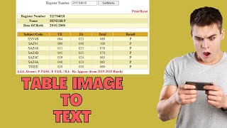 How to convert table image to text