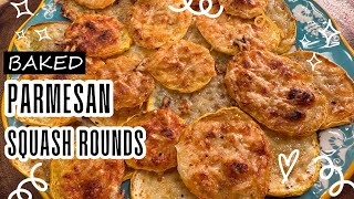 Deliciously Crispy Baked Parmesan Squash Rounds