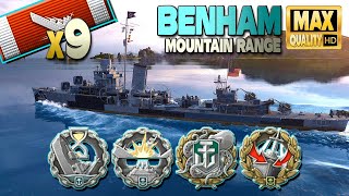 Destroyer Benham: 9 ships destroyed! World of Warships