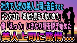 【馴れ初め】社内で人気No.1美人上司に告白すると突然ビンタされ「あなた覚えてないの？」俺「えっ？」→いきなり上着を脱ぎ始めた美人上司に驚愕した...【感動する話】