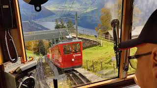 PILATUS BAHN  | Pilatus cogwheel railway downhill - Zahnradbahn Talfahrt 2021