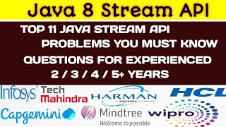 🔥 Top 11 Java Stream API Problems You Must Know | Crack Interviews (1–5 Years Experience)