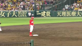 H28.07.10　3回表　1死1・2塁　新井ｾｶﾝﾄﾞｺﾞﾛ併殺打　広島×阪神　甲子園