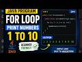Print 1 to 10 Numbers Using For Loop in Java youtube