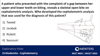 NEET MDS | INICET - Orthodontia - Cephalometry | Explanatory Video