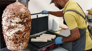 Huge Chicken Shawarma. Street Food in Minsk, Belarus