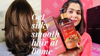 How to treat dry frizzy damaged Hair at home | La Organo Moroccan Argan oil Shampoo \u0026 Oil Review