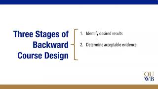 Backward Course Design