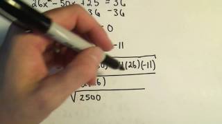 Solving for 'X' ; Quadratic Equation / Pythagorean Theorem - Example 1