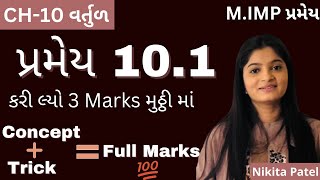 પ્રમેય 10.1 । CH-10 વર્તુળ । Std-10 Maths । M.IMP Theorem । Nikitamam.