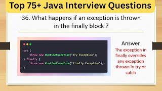 Top 75 Java Tricky Interview Questions - What happens if an exception is thrown in the finally block