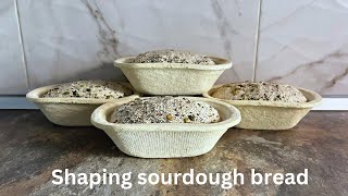 Shaping Sourdough Bread | Final Shaping and Stitching seeded loaves