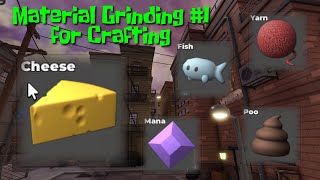 Material Grinding for Crafting #1 (POO, FISH, YARN, CHEESE AND MANA) in Abandoned Alleyway Easy Mode