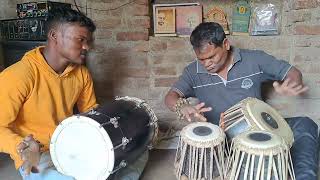 Subscribe 🙏 विदर्भाचे अंध कलाकार अरुण भाऊ जंजाळ \u0026  भाऊंचा मु अमित #tabla #dolak #trending