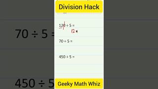 Division Hack | Divided By 5 .#maths