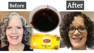 USE BLACK TEA TO DARKEN GREY HAIR WITHIN  ONE MONTH