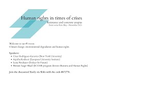 Human rights in times of crises - Climate change, environmental degradation and human rights