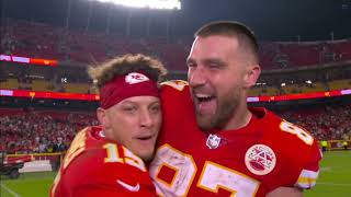 Travis Kelce & Patrick Mahomes are in a good mood after Chiefs win