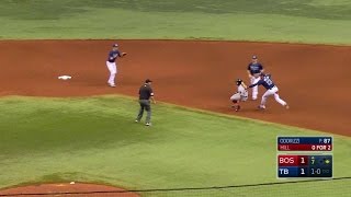 BOS@TB: Rays use rundown to retire Young