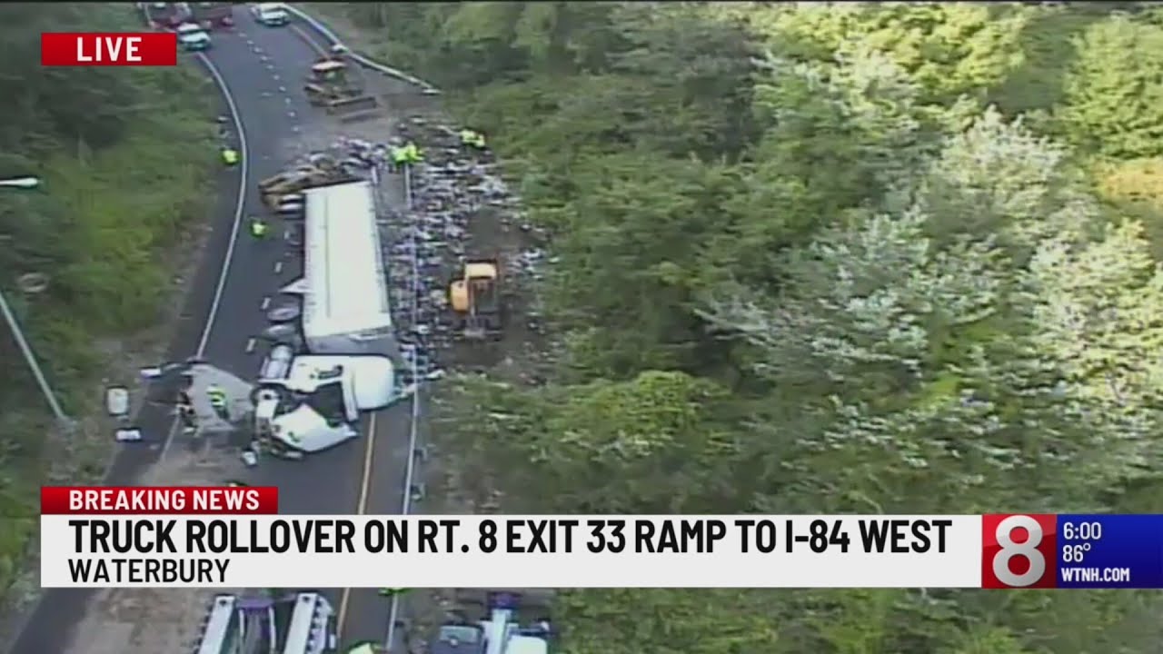 Tractor-trailer Rollover Shuts Down Interstate 84 Ramp In Waterbury ...