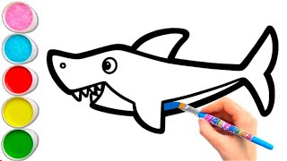 How to draw a easy shark | shark easy drawing Baby shark drawing for kids and toddlers.